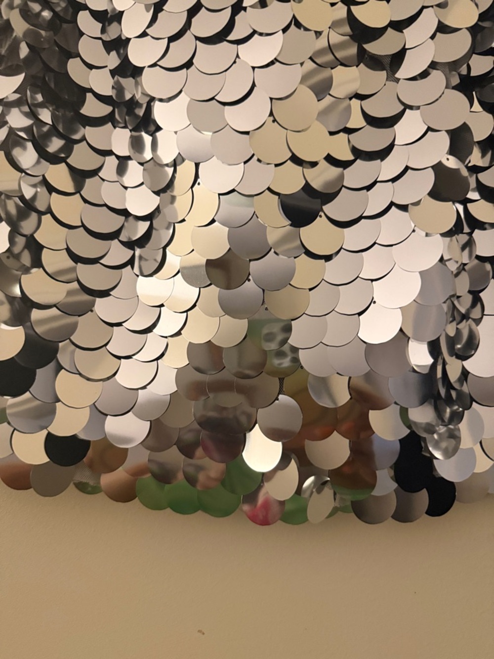 Zara Silver Sequin Mini Skirt - Picture 4 of 6